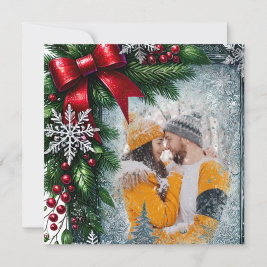 Weihnachtsgrenze Feiertagskarte (Vorderseite)