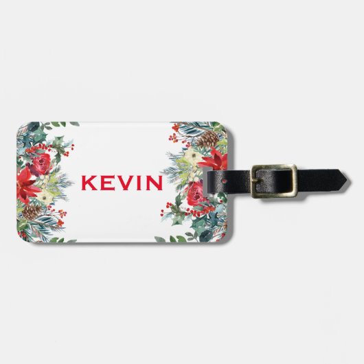 Weihnachtsgrenze für Blume Gepäckanhänger (Vorderseite horizontal)