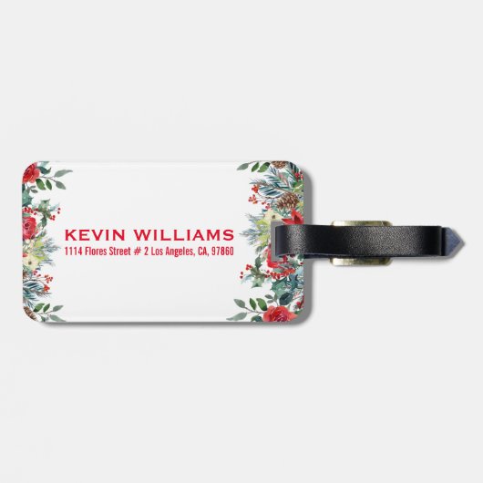 Weihnachtsgrenze für Blume Gepäckanhänger (Rückseite horizontal)