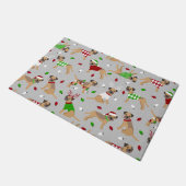 Weihnachtsgrenze Terrier Doormat Fußmatte (Schrägansicht)