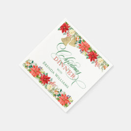 Weihnachtsgrenze und Typografie Serviette