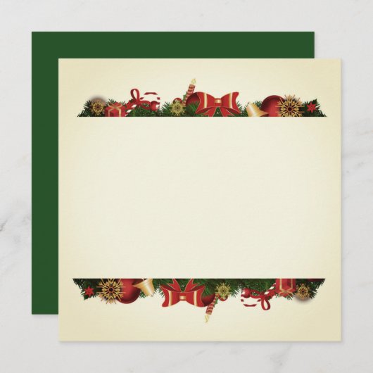 Weihnachtsgrenzen Feiertagskarte (Vorne/Hinten)