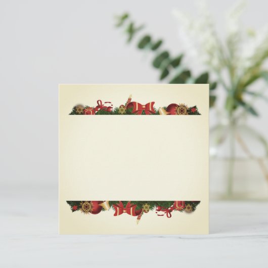 Weihnachtsgrenzen Feiertagskarte (Stehend Vorderseite)