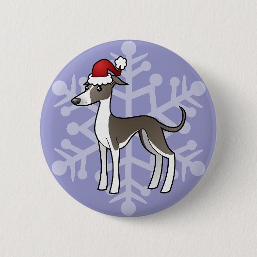 Weihnachtsgriechisch / Whippet / Italienischer Win Button (Vorderseite)