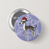 Weihnachtsgriechisch / Whippet / Italienischer Win Button (Vorne & Hinten)