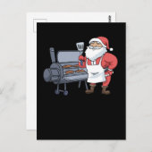 Weihnachtsgrill Santa Claus Grill Smoker Steak Postkarte (Vorne/Hinten)