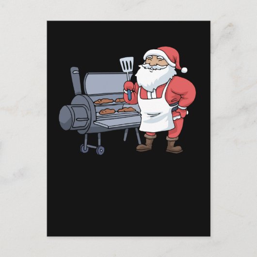 Weihnachtsgrill Santa Claus Grill Smoker Steak Postkarte (Vorderseite)