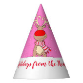Weihnachtsgroßer Geweihrenrosa-Namenhut Partyhütchen (Vorderseite)