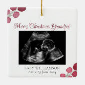 Weihnachtsgroßmutter Schwangerschaft Ultrasound Keramikornament (Rückseite)