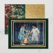 Weihnachtsgruben/Reds/Grüntöne Tinten Einladungspostkarte (Vorne/Hinten)