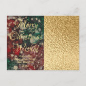 Weihnachtsgruben/Reds/Grüntöne Tinten Einladungspostkarte (Rückseite)