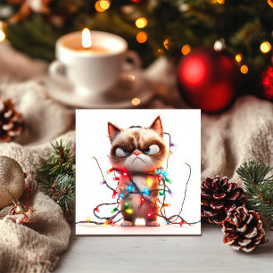 Weihnachtsgrumps in hellen Lichtern Weihnachtskart Feiertagskarte