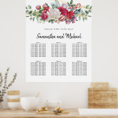 Weihnachtsgrün 6-Tisch-Sitzkarte Poster (Küche)