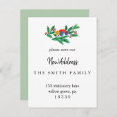 Weihnachtsgrün Änderung der Adresse Beilage Karte (Vorne/Hinten)