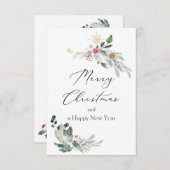 Weihnachtsgrün Aquarellkarte (Vorne/Hinten)