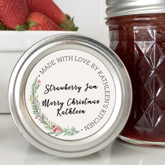 Weihnachtsgrün aus Liebe Runder Aufkleber