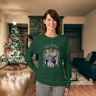 Weihnachtsgrün-Bauble-Foto T-Shirt