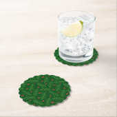 Weihnachtsgrün Beeren Festliche Feierparty Untersetzer (Vor Ort)