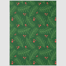 Weihnachtsgrün Beeren Kunsthandwerk Modernes Fest Seidenpapier