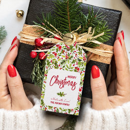 Weihnachtsgrün Berries Holiday Favor Geschenkanhänger