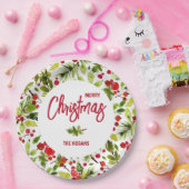 Weihnachtsgrün Berries Urlaub Pappteller (Party)