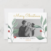 Weihnachtsgrün & Berry Familienkarte Karte (Vorderseite)