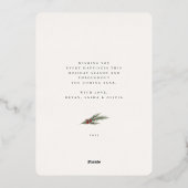 Weihnachtsgrün Berry Frame Foto Folien Feiertagskarte (Rückseite)