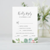 Weihnachtsgrün & Berry Menü Auswahl RSVP Karte (Stehend Vorderseite)