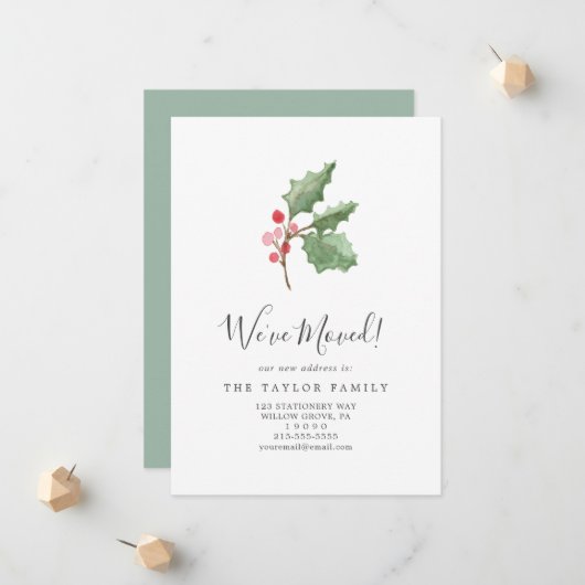 Weihnachtsgrün & Berry Wir bewegen uns Ankündigung (Vorderseite/Rückseite Beispiel)