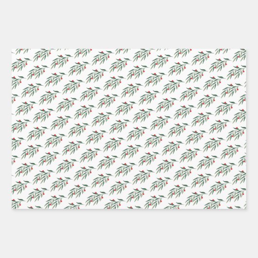 Weihnachtsgrün Blätter & Berries (Vorderseite)