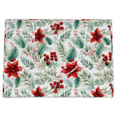 Weihnachtsgrün-Blume Poinsettie Große Geschenktüte (Vorderseite)