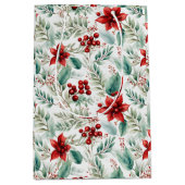 Weihnachtsgrün-Blume Poinsettie Mittlere Geschenktüte (Vorderseite)