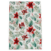 Weihnachtsgrün-Blume Poinsettie Mittlere Geschenktüte (Rückseite)