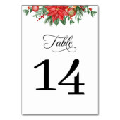 Weihnachtsgrün Blumen Elegante Hochzeit Tischnummer (Vorderseite)
