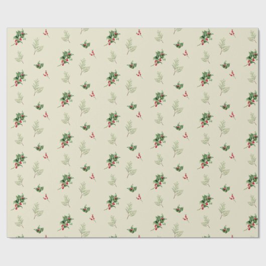 Weihnachtsgrün, botanisch geschenkpapier (Flach)