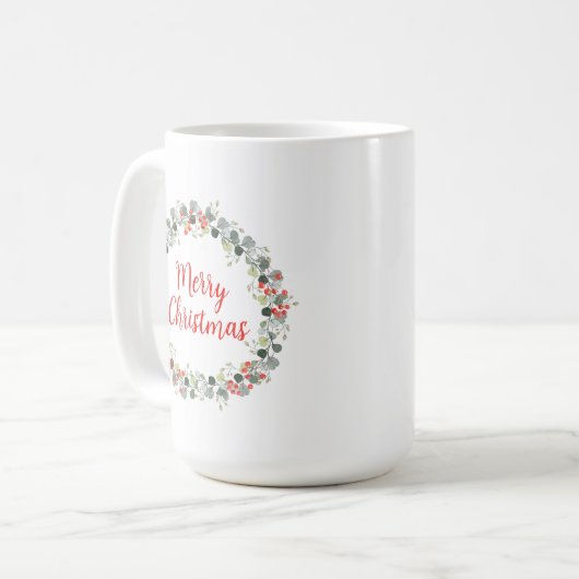 Weihnachtsgrün Botanischer Feiertag Kaffeetasse (Vorderseite Links)