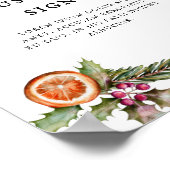 Weihnachtsgrün Brautparty Custom Sign Poster (Ecke)