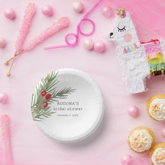 Weihnachtsgrün Brautparty Pappteller (Party)