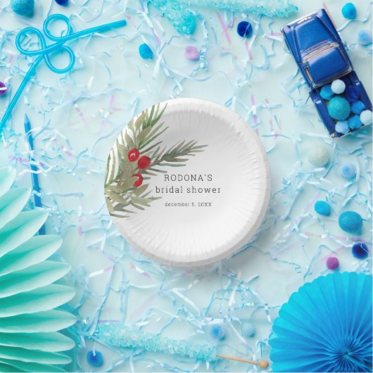 Weihnachtsgrün Brautparty Pappteller (Party)