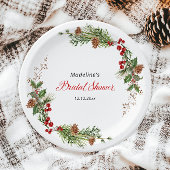 Weihnachtsgrün-Brautparty Pappteller