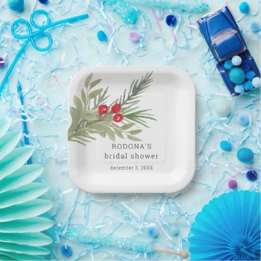 Weihnachtsgrün Brautparty Pappteller (Party)