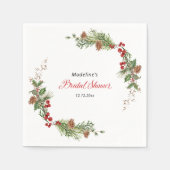 Weihnachtsgrün-Bridal-Shower  Serviette (Vorderseite)