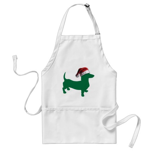 Weihnachtsgrün-Dackel Schürze (Vorne)