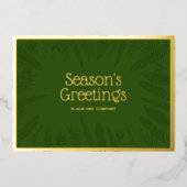 Weihnachtsgrün der Saison Unternehmen Folien Feiertagskarte (Vorderseite)