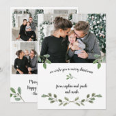 Weihnachtsgrün | Einfaches mehrfarbiges Foto Feiertagskarte (Vorne/Hinten)