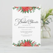 Weihnachtsgrün Elegantes Brautparty Einladung (Stehend Vorderseite)