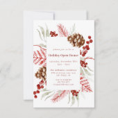 Weihnachtsgrün Elegantes Holiday Open House Einladung (Vorderseite)