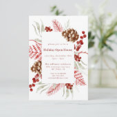 Weihnachtsgrün Elegantes Holiday Open House Einladung (Stehend Vorderseite)