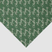 Weihnachtsgrün Elegantes Skript Seidenpapier (Ausschnitt)