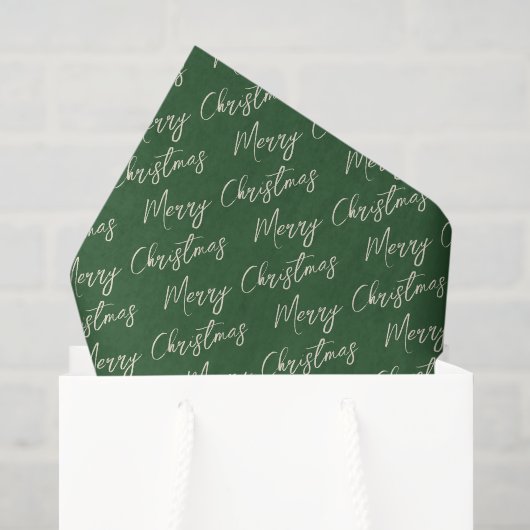 Weihnachtsgrün Elegantes Skript Seidenpapier (Geschenktüte)